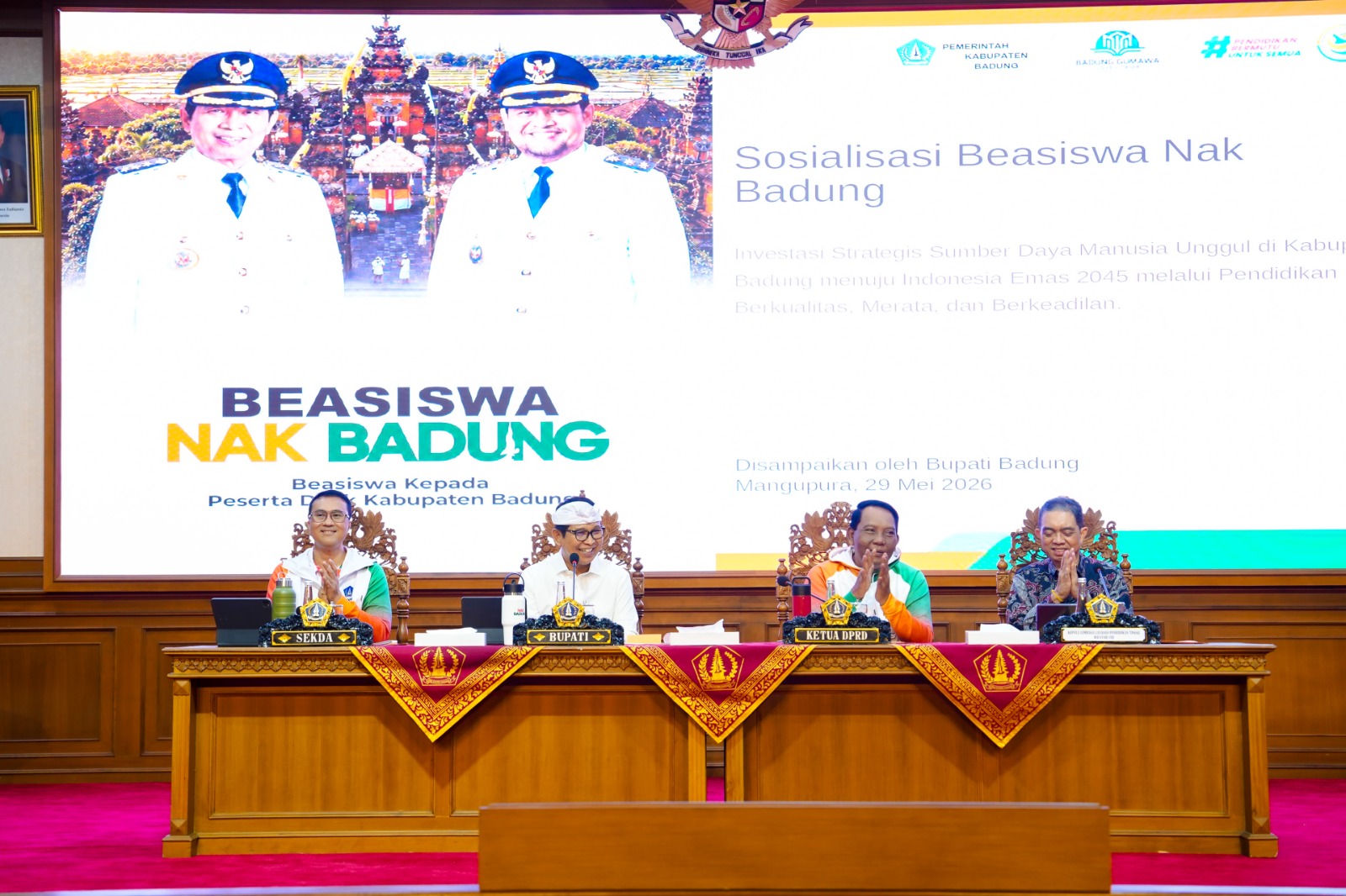 Bupati Adi Arnawa Pimpin Sosialisasi Program Beasiswa 'Nak Badung' Tahun 2026